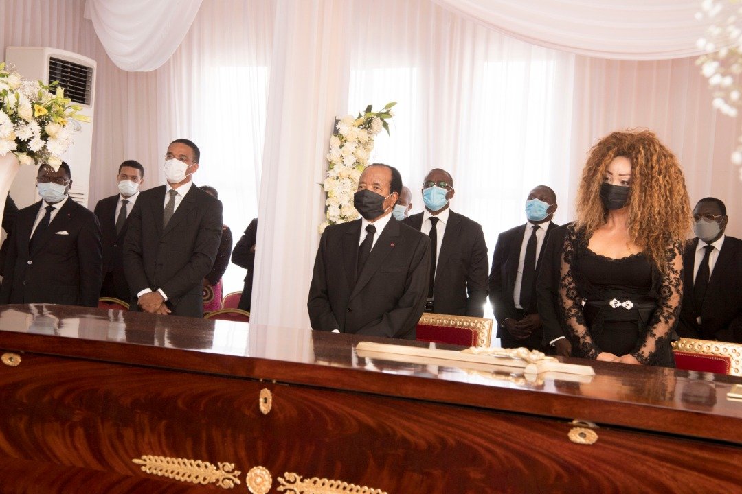 Biya wears facemask