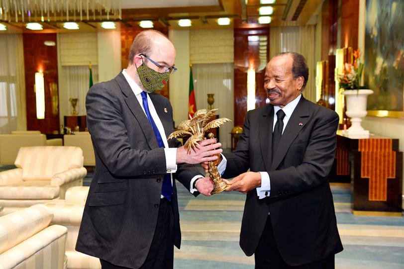 UK Minister for Africa with President Biya during audience at Unity Palace