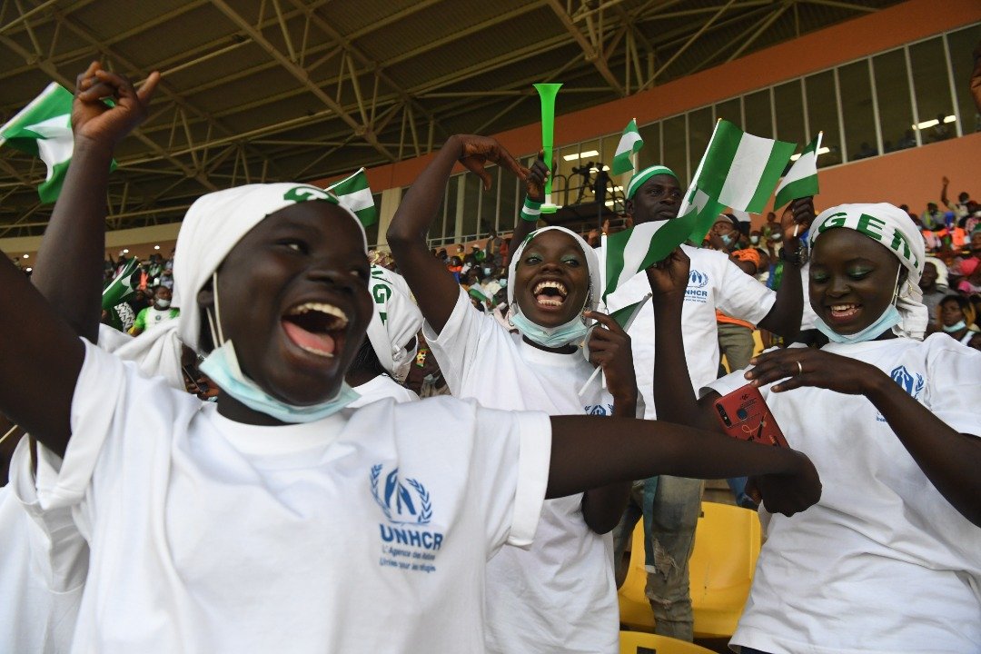 AFCON game takes Nigerian refugees’ minds away from war horror