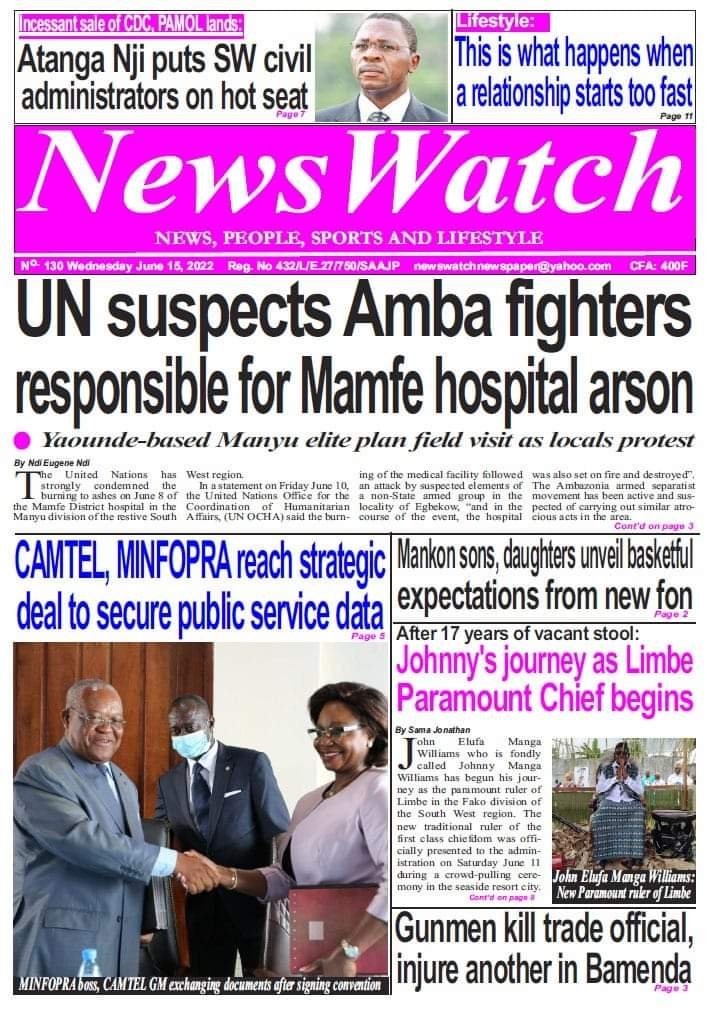 NewsWatch newspaper of Wednesday June 15.