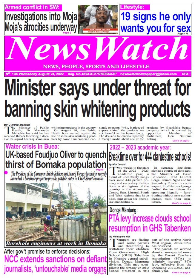 NewsWatch newspaper of Wednesday August 24 2022