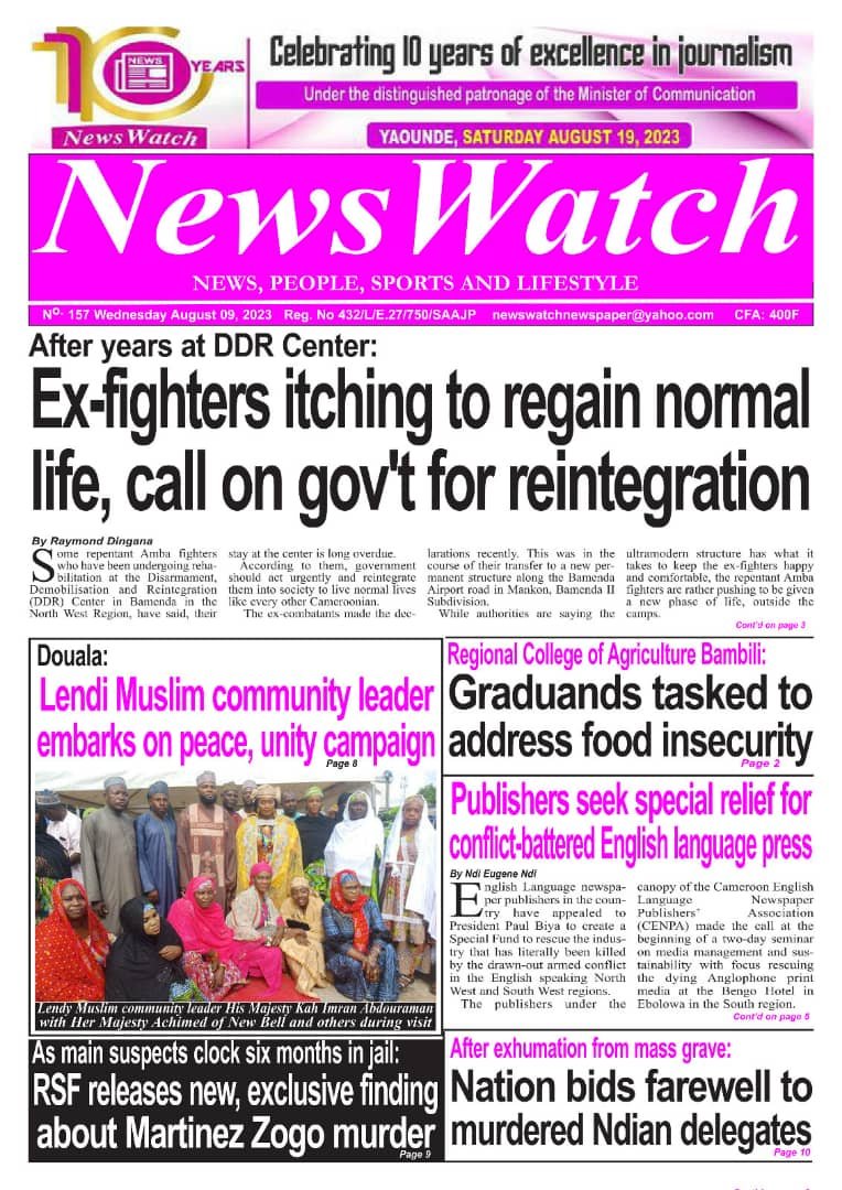 NewsWatch newspaper of Wednesday, August 09 2023